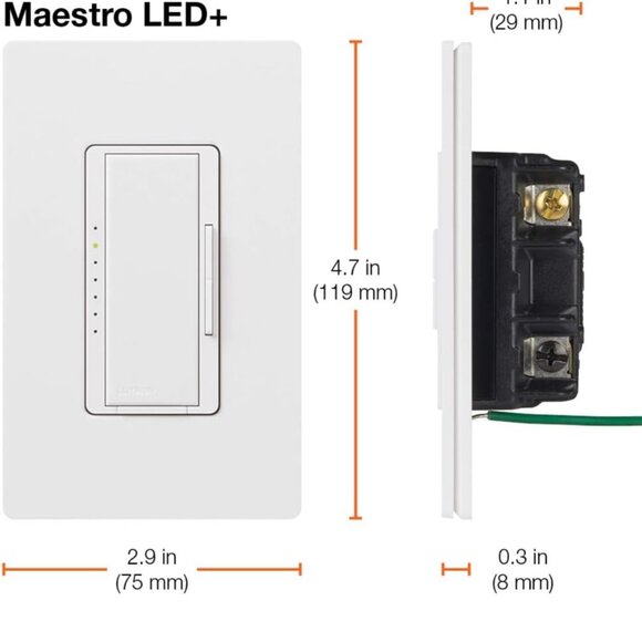Brand New Lutron (MACL-153MR-WH) Maestro Multi Location Dimmer - Picture 6 of 6